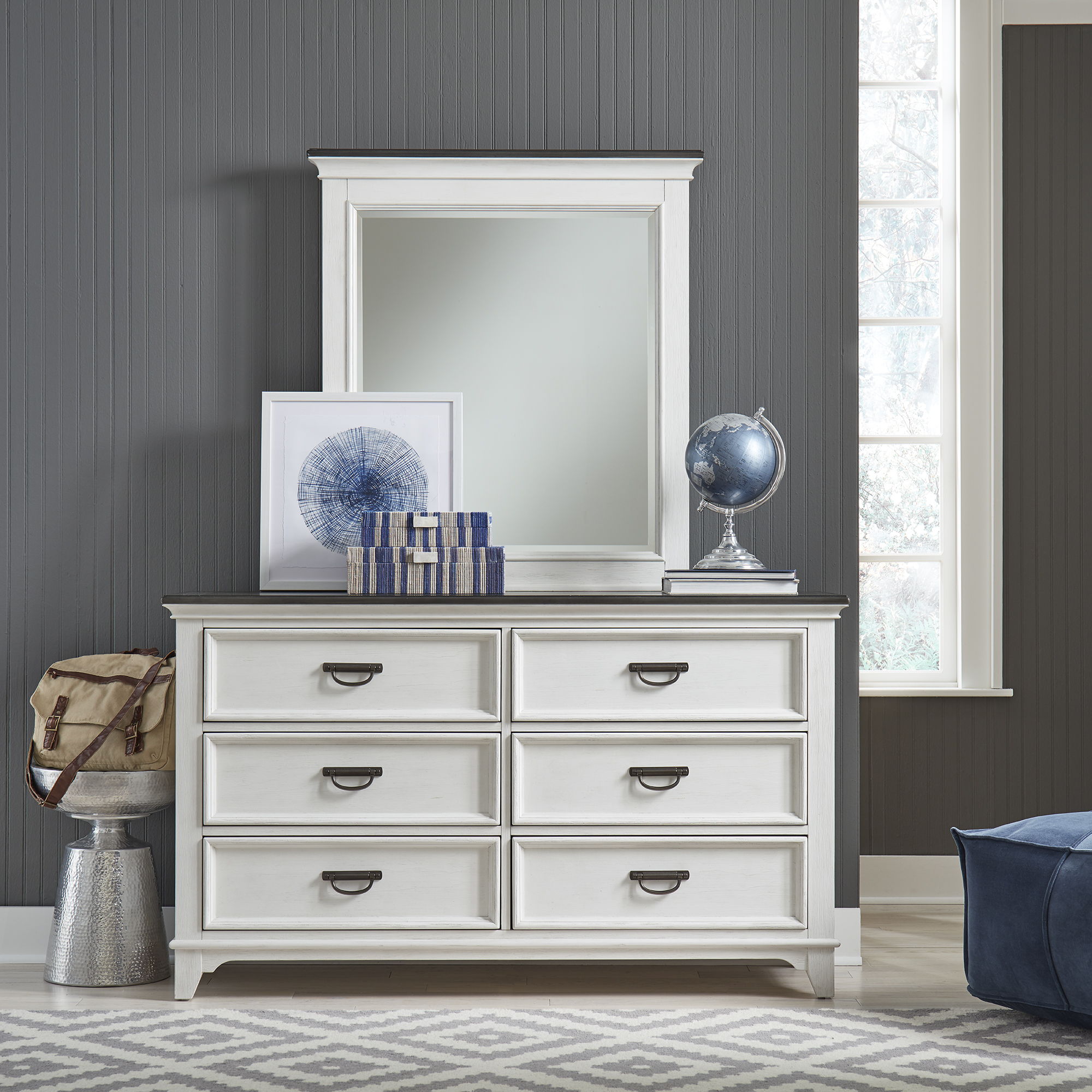 Allyson Park - Dresser & Mirror (6 Drawer Dresser) - White