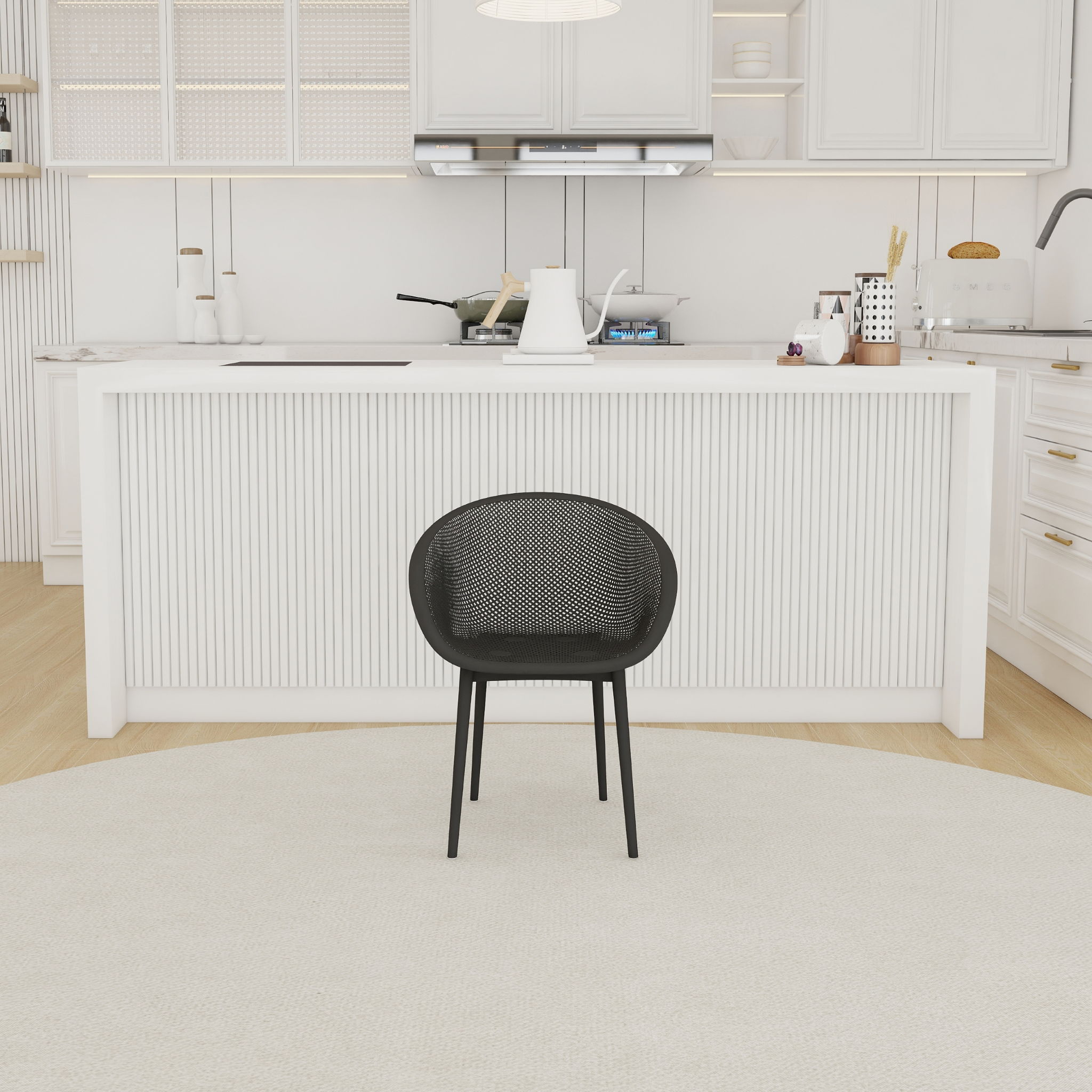 2 Piece Durable Single Chair With Hollow Out Design