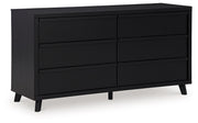 Danziar - Six Drawer Dresser - Black