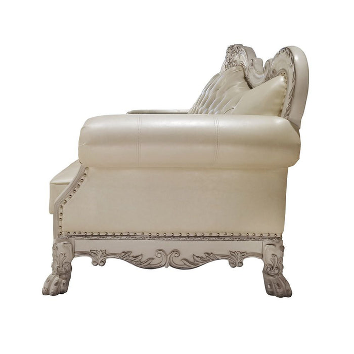 Dresden Sofa - PU & Bone White Finish