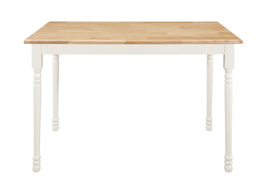 Taffee - Rectangular Solid Wood Dining Table - White