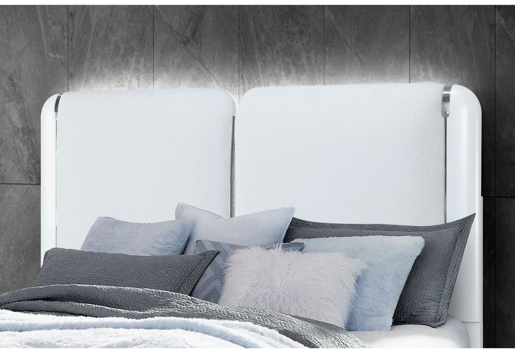 Apollo - King Bed - Gray / White