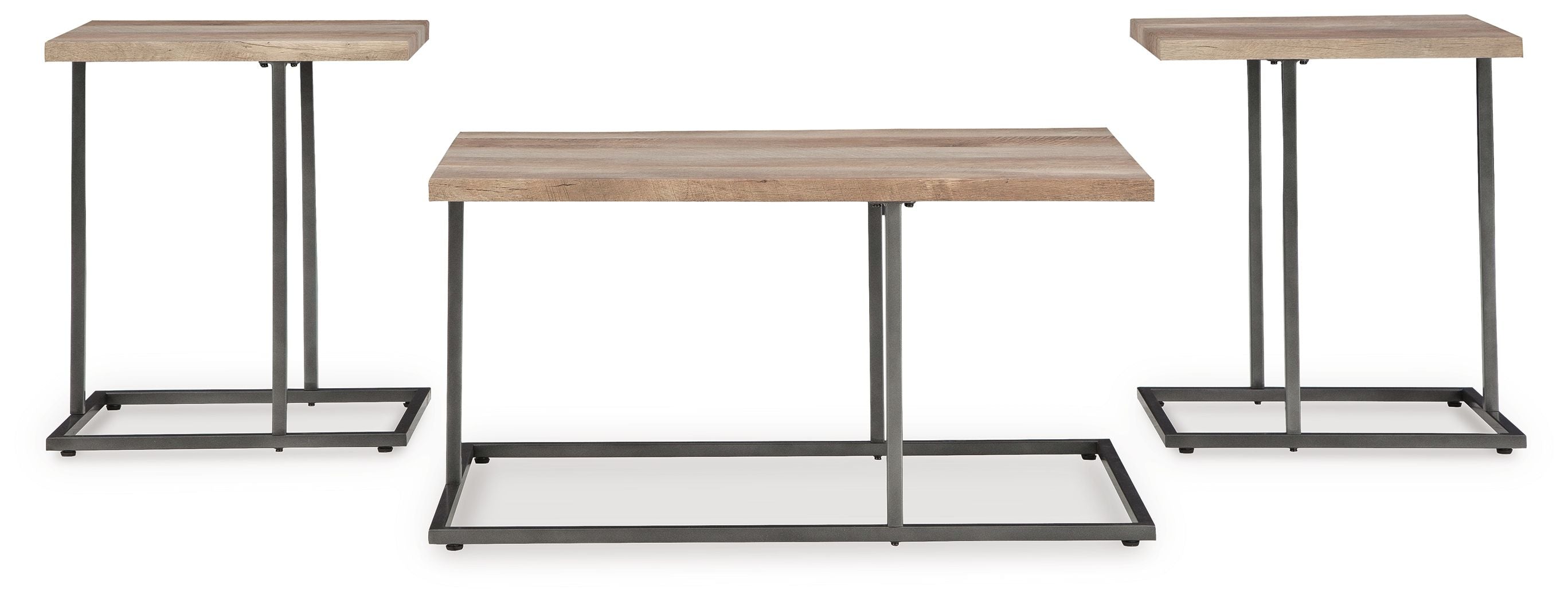 Albreane - Occasional Table Set (Set of 3) - Grayish Brown / Black