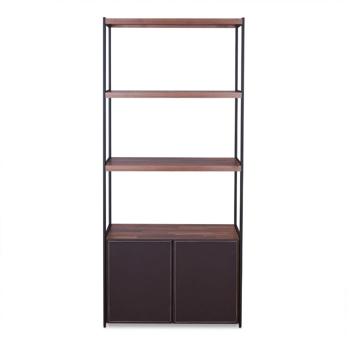 Sara - Bookshelf - Espresso PU, Walnut & Sandy Black