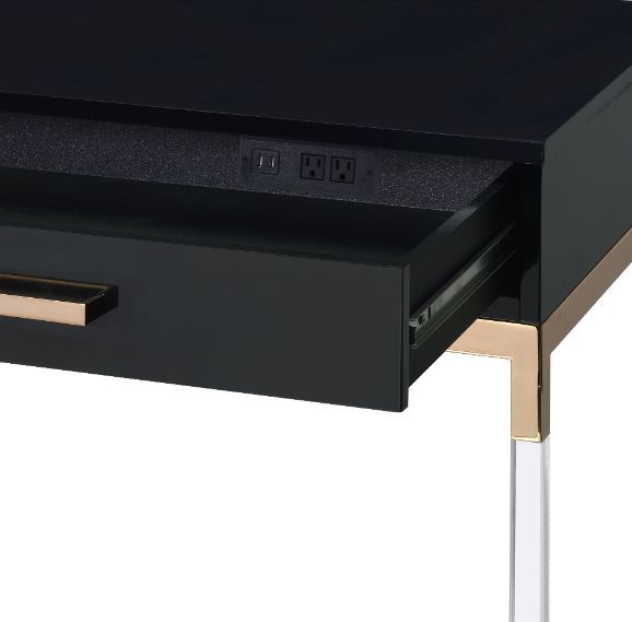 Adiel - Desk - Black & Gold Finish