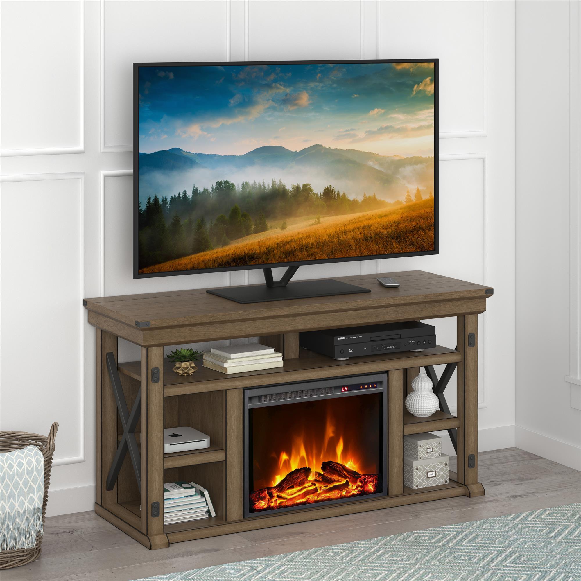 Wildwood - Fireplace TV Stand - Gray