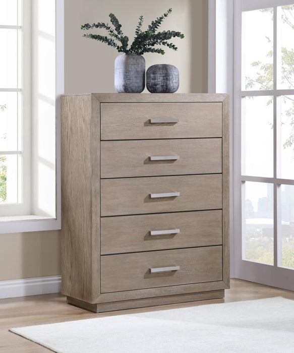 Kenora - 5-Drawer Bedroom Chest - Barley Brown