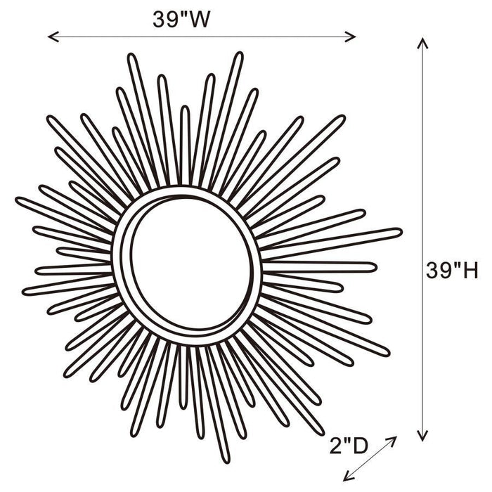 Beiwen - Sun Burst Wall Mirror - Champagne