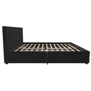 King Upholstered Bed With Storage - Black
