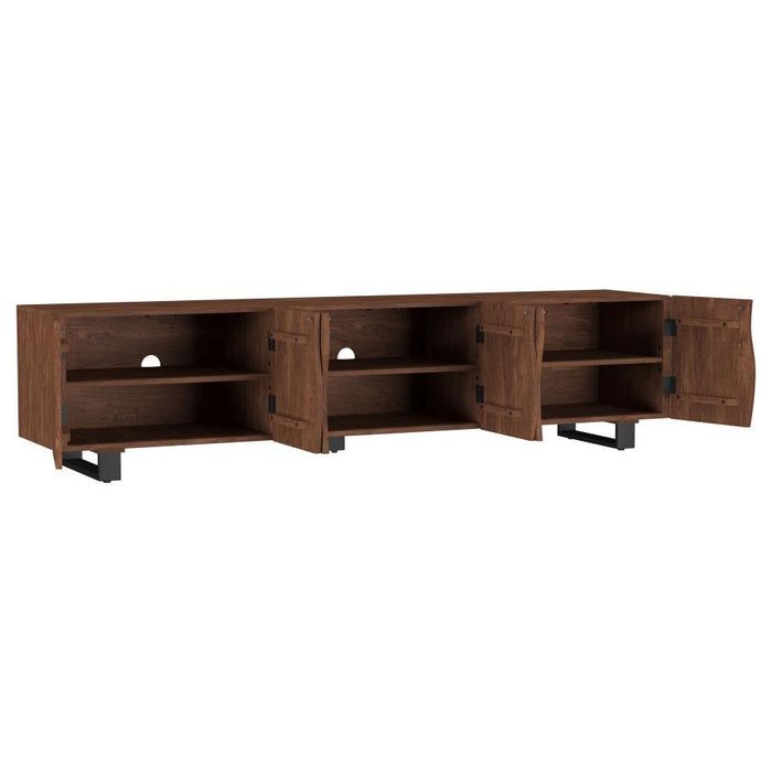 Trask - 86" Wood TV Stand Media Console - Mango Brown