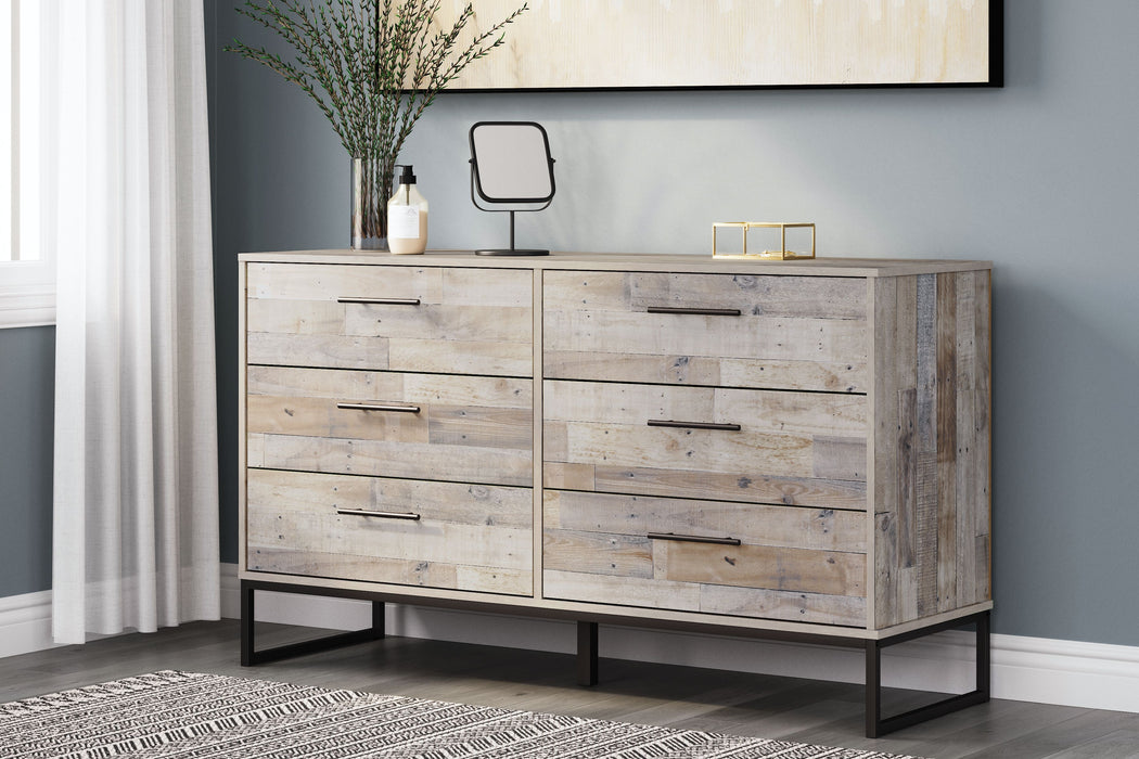 Neilsville - Whitewash - Six Drawer Dresser - Vinyl-Wrapped