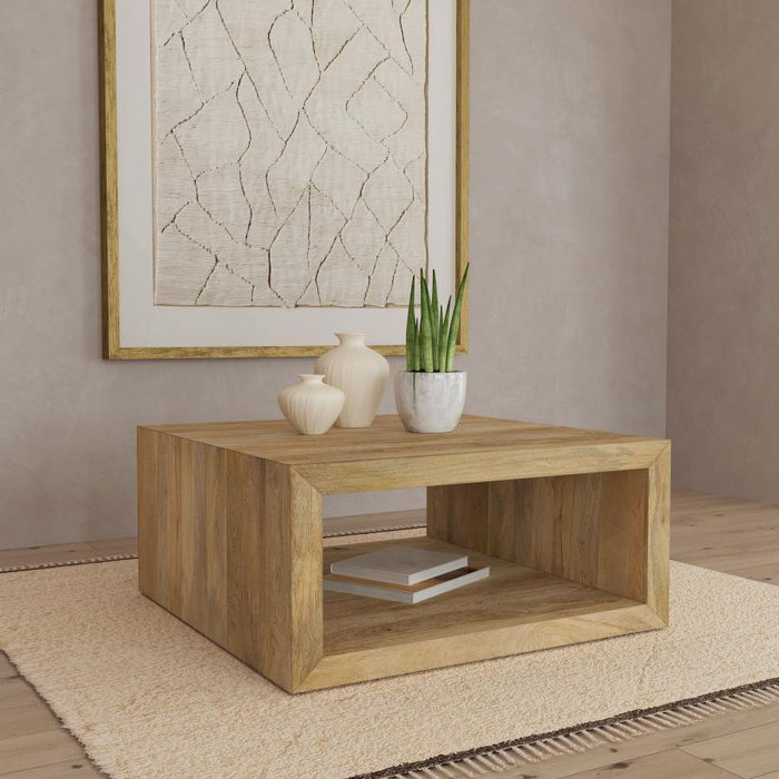 Benton - Square Solid - Mango Wood Coffee Table - Natural