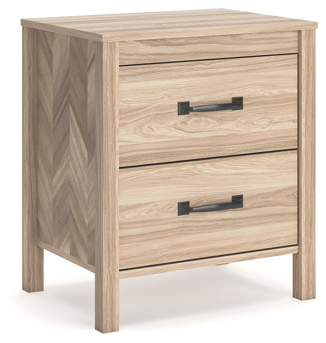 Battelle - Tan - Two Drawer Night Stand