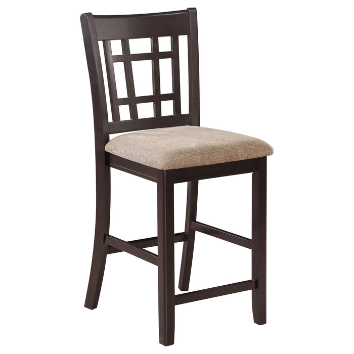 Lavon Lattice Back Counter Stools Tan and Espresso (Set of 2) image