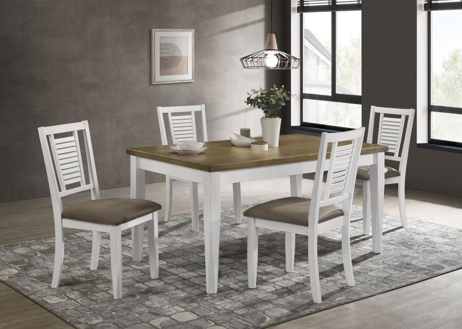 Appleton Rectangular Dining Set Distressed White