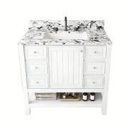 Bathroom Vanity Set With 3 Drawers And Storage Cabinet - White