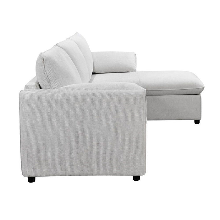 Yaroslav - Sectional Sofa With Sleeper & Storage - Cream Velvet