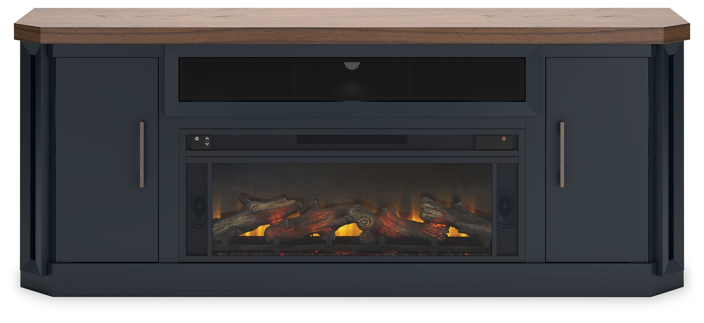Landocken - 83" TV Stand With Electric Fireplace - Two-tone