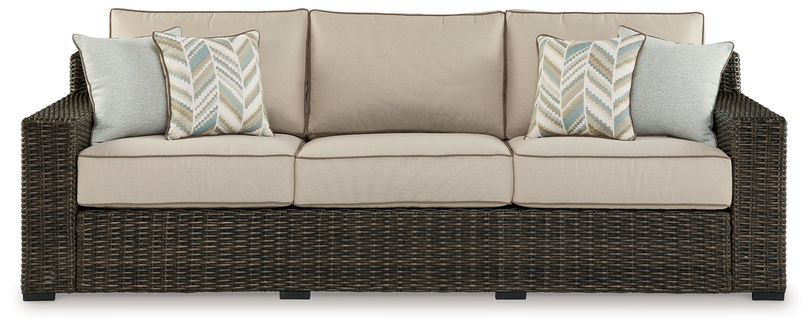 Coastline Bay - Sofa With Cushion - Brown