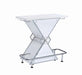 Atoka X-shaped Bar Unit with Wine Bottle Storage Glossy White image