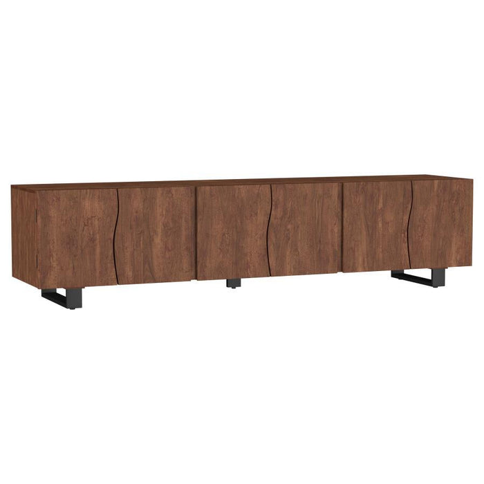Trask - 86" Wood TV Stand Media Console - Mango Brown