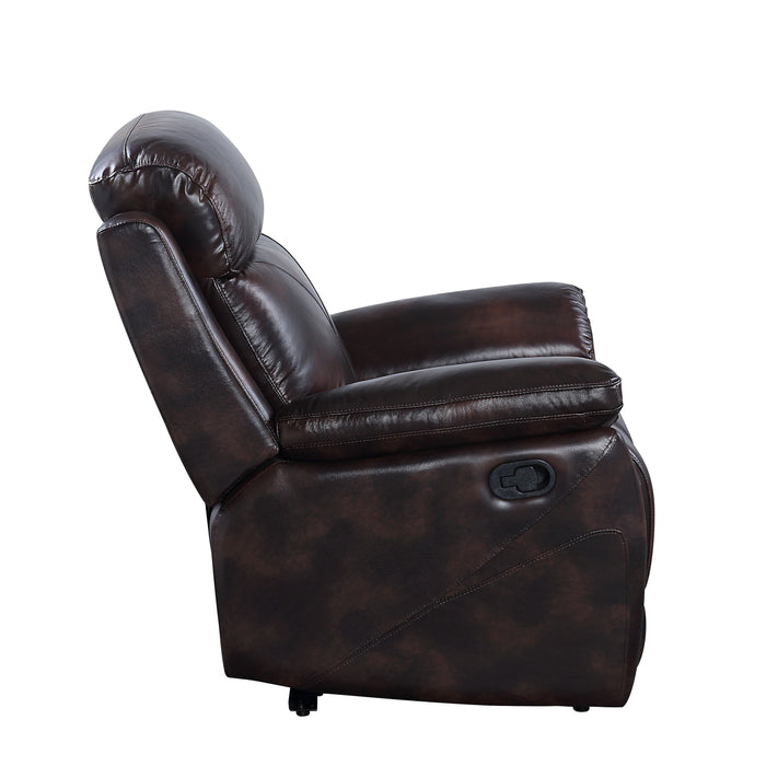 Perfiel - Recliner - 2 Tone Dark Brown Top Grain Leather