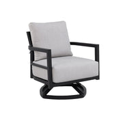 Outdoor Swivel Lounge Chair With Sunbrella Cushion, Weather Resistant - Ember Black