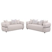 Jeanette - Fabric Upholstered Round Arm Sofa Set