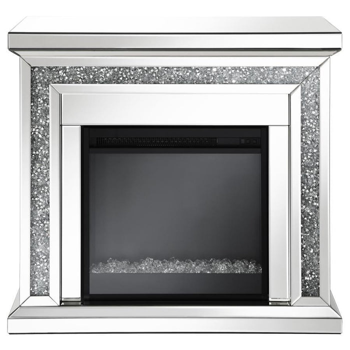 Lorelai - Mirrored Freestanding Electric Fireplace - Silver