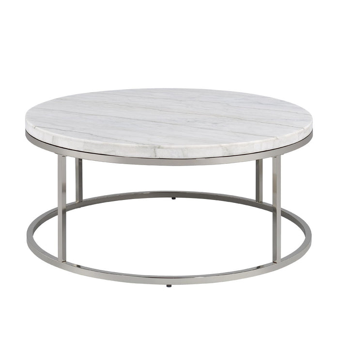 Zaidee - Coffee Table With Marble - Nickel