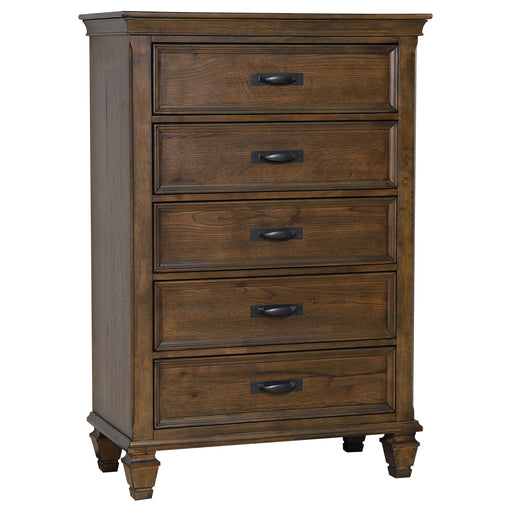 Franco 5-drawer Chest Burnished Oak image