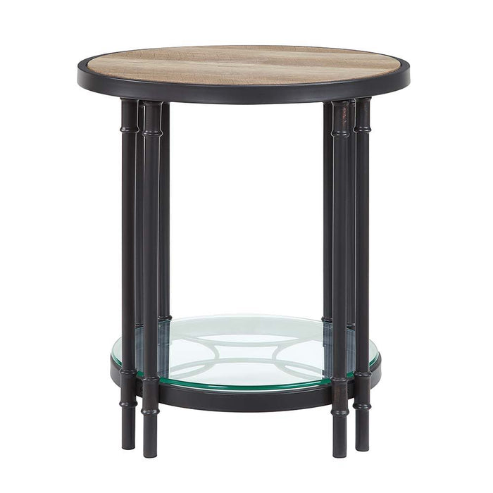 Brantley - End Table - Oak & Sandy Black Finish - 24"