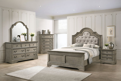 Manchester Bedroom Set with Upholstered Arched Headboard Wheat - iDEAL Furniture (Danbury, CT)