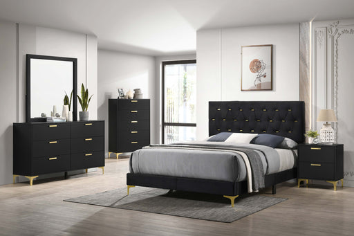 Kendall Tufted Panel Bedroom Set Black and Gold - iDEAL Furniture (Danbury, CT)