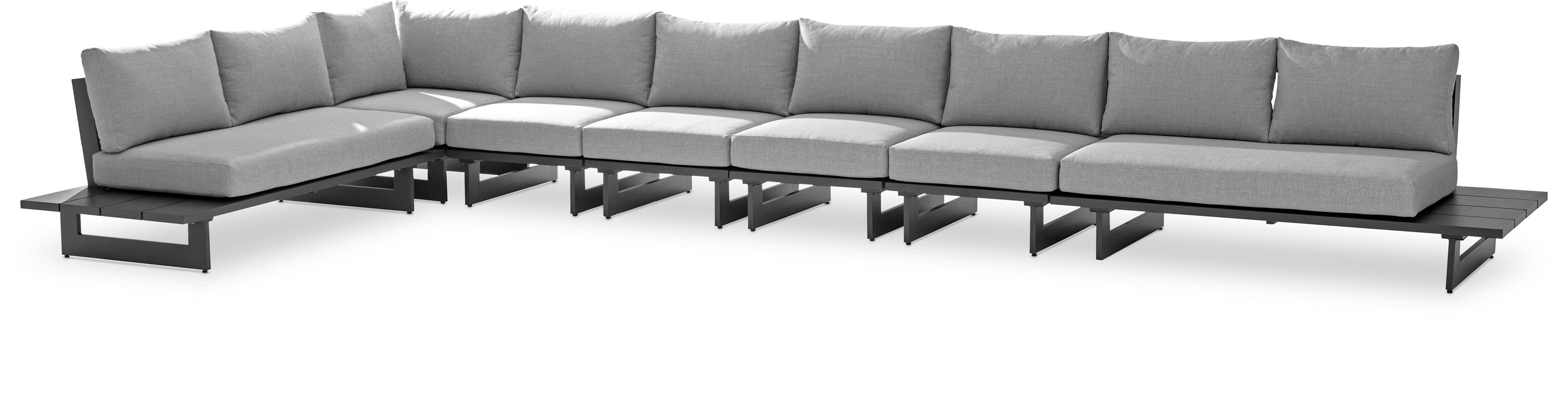 Maldives - 7 Piece Water Resistant Outdoor Patio Modular Sectional With Gray Base