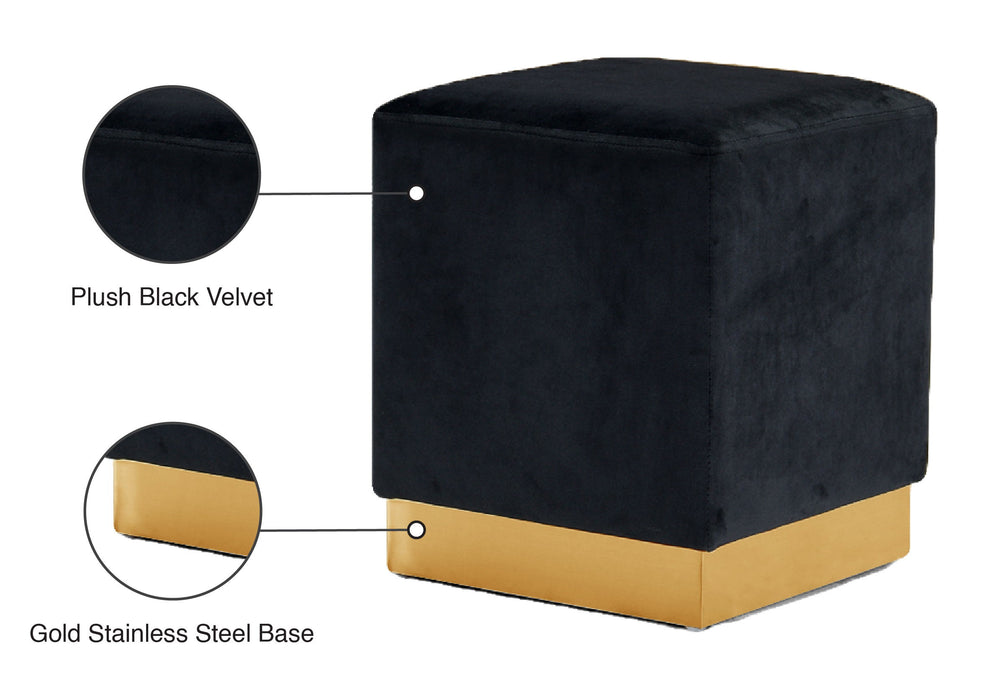 Jax - Stool Ottoman with Gold Base