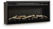 Entertainment Accessories - Fireplace Insert With Faux Birch Log Set - Black
