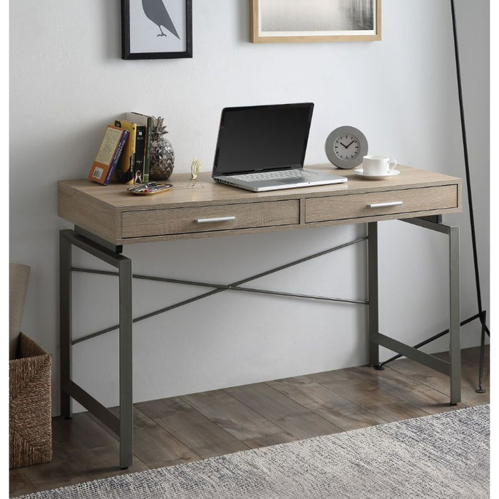 Yaseen - Desk - Natural & Nickel