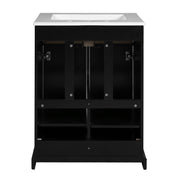 Bathroom Vanity With Drawer And Soft-Closing Doors, Sink Storage Cabinet For Small Spaces - Black
