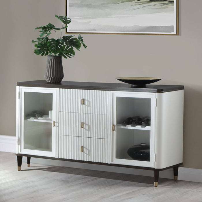 Carena - Server - White & Brown Finish