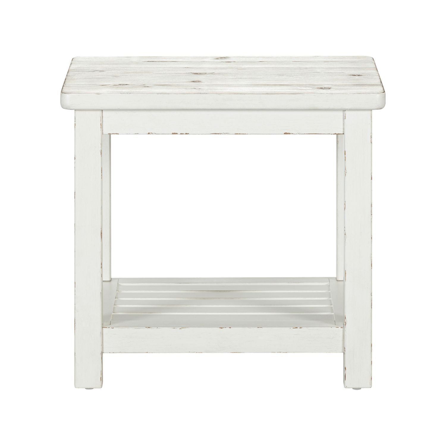 Backroads - End Table - Weathered White & Parchment Brown