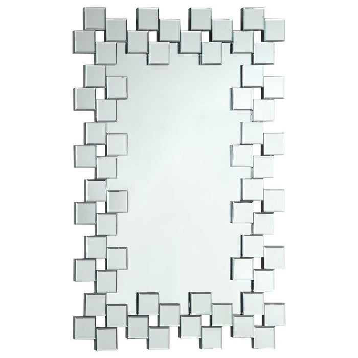 Pamela - Rectangular Frameless Wall Mirror - Silver