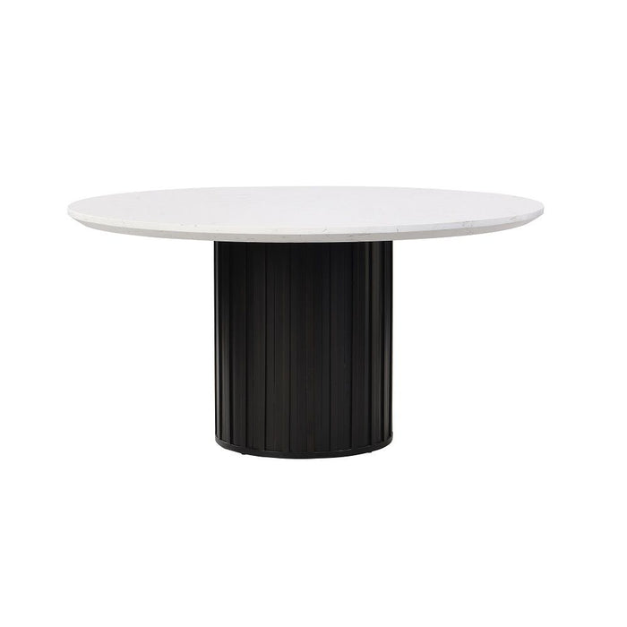 Jaramillo - Round Dining Table With Engineered Marble Top - Black