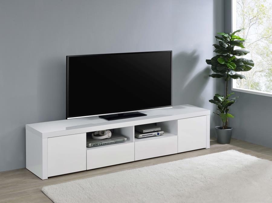 Jude - 2 Door Engineered Wood TV Stand - High Gloss White