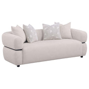 Jeanette - 84" Fabric Upholstered Round Arm Sofa - Beige