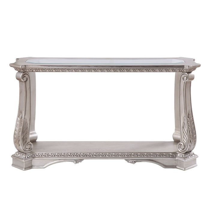 Northville - Accent Table - Antique Silver & Clear Glass