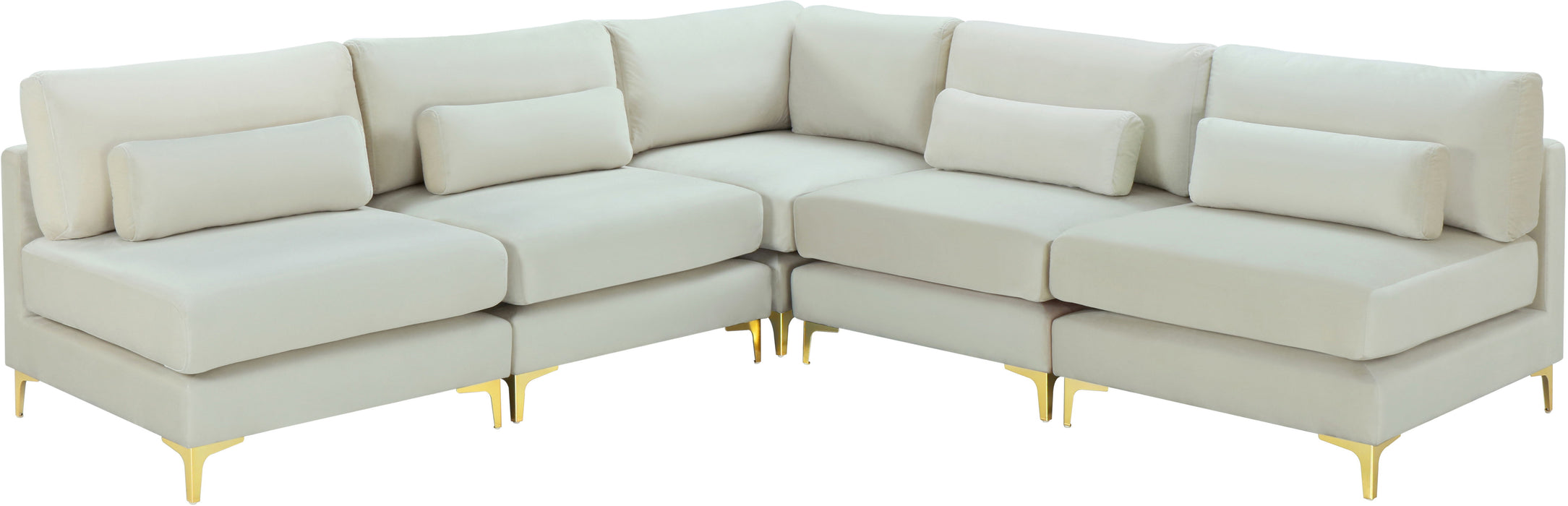 Julia - Modular Sectional 5 Piece - Cream - Fabric