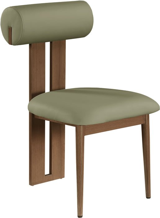 Dario - Faux Leather Dining Chair With Brown Frame (Set of 2)