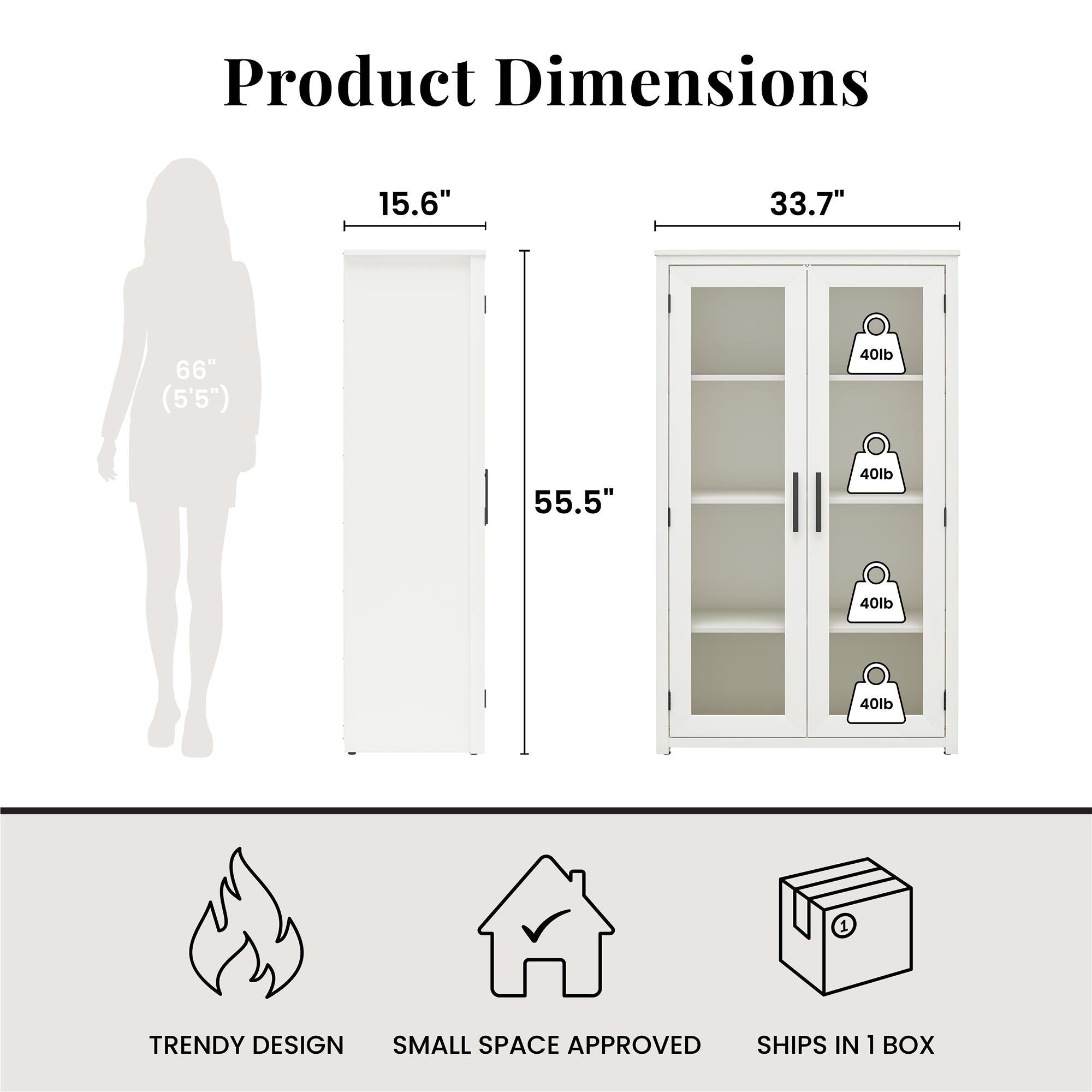 Lulu - Curio Cabinet - White Oak