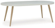 Seton Creek - Oval Dining Table With Umb Opt - White